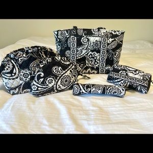 Vera Bradley Midnight Paisley Bag set